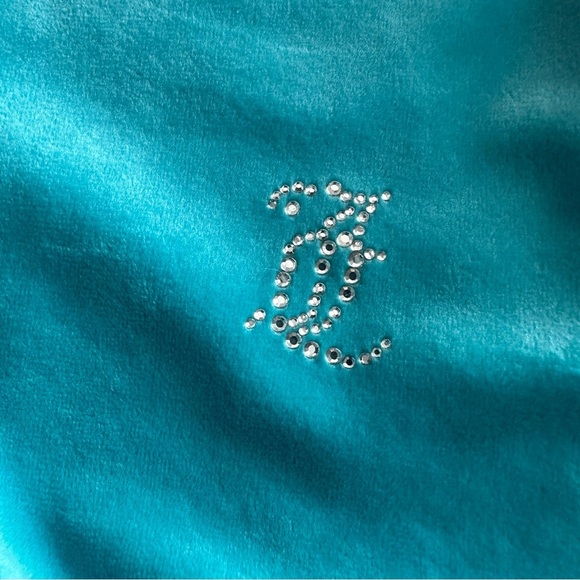 Juicy Couture Blue Velour Cropped Sweatshirt - Picture 4 of 5